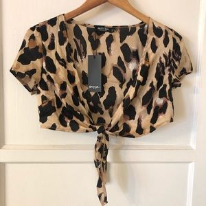 Leopard Wrap Top